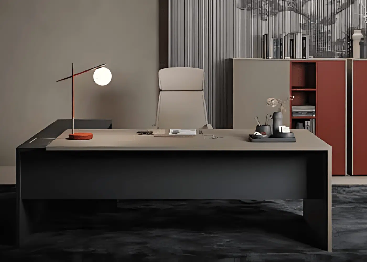Bureau minimaliste idéal pour les espaces fermés et de concentration.
