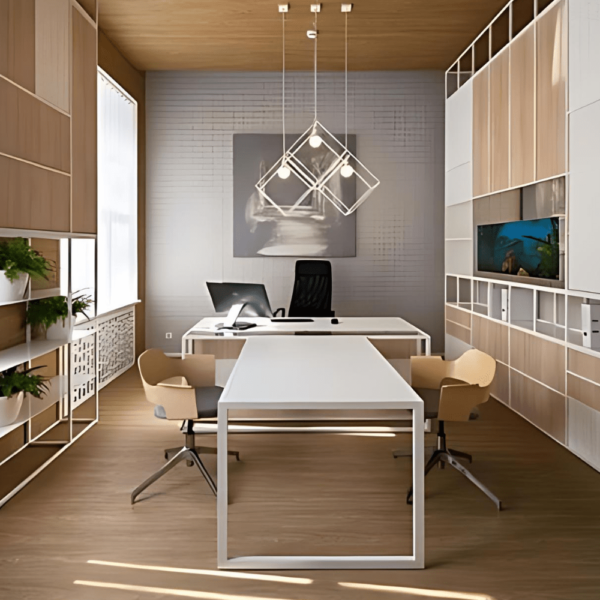 Bureau SLIM MEETING : Bureau de direction en 2 pièces ‘’ bureau et table de réunion ‘’, idéal pour les espaces restreints.