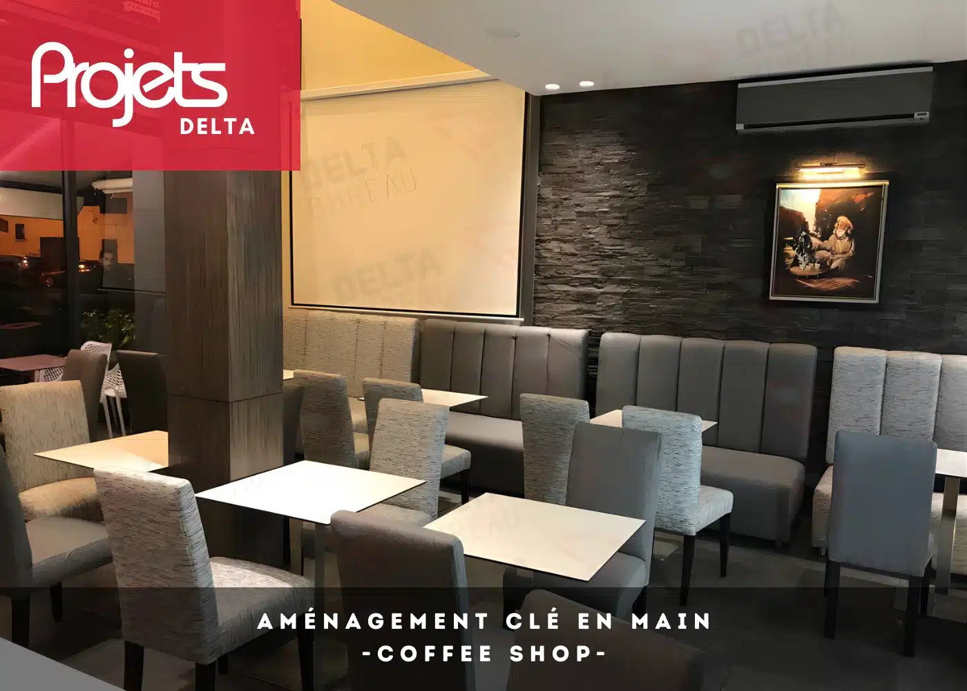 Mobilier de bureau sur mesure pour café